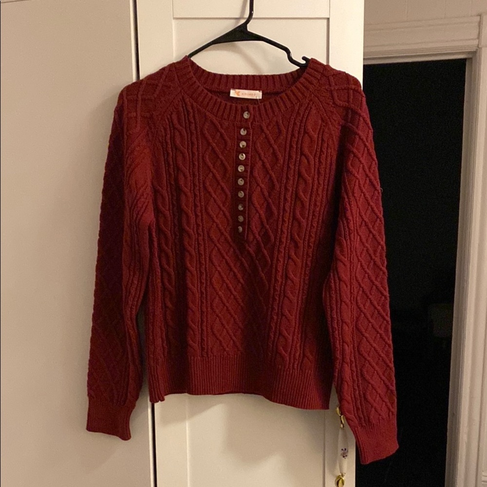 NWT Cable Knit Button-Up Sweater